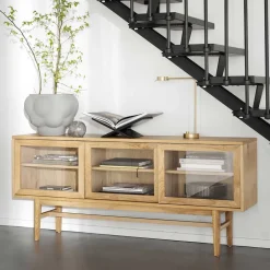 Küchenkommode|Esszimmerkommoden*Pharao24 Vitrinen Sideboard Rattana