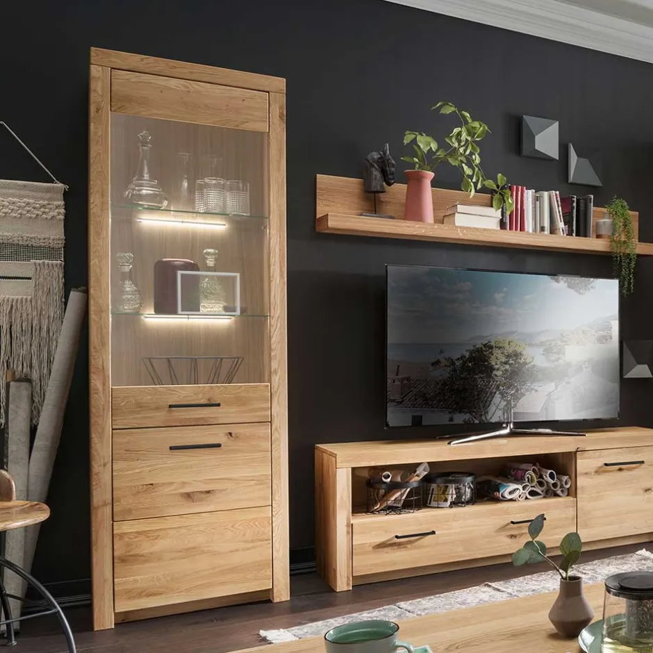 Massivholzmöbel|Wohnzimmerschrank*Pharao24 Vitrinenschrank Divrina