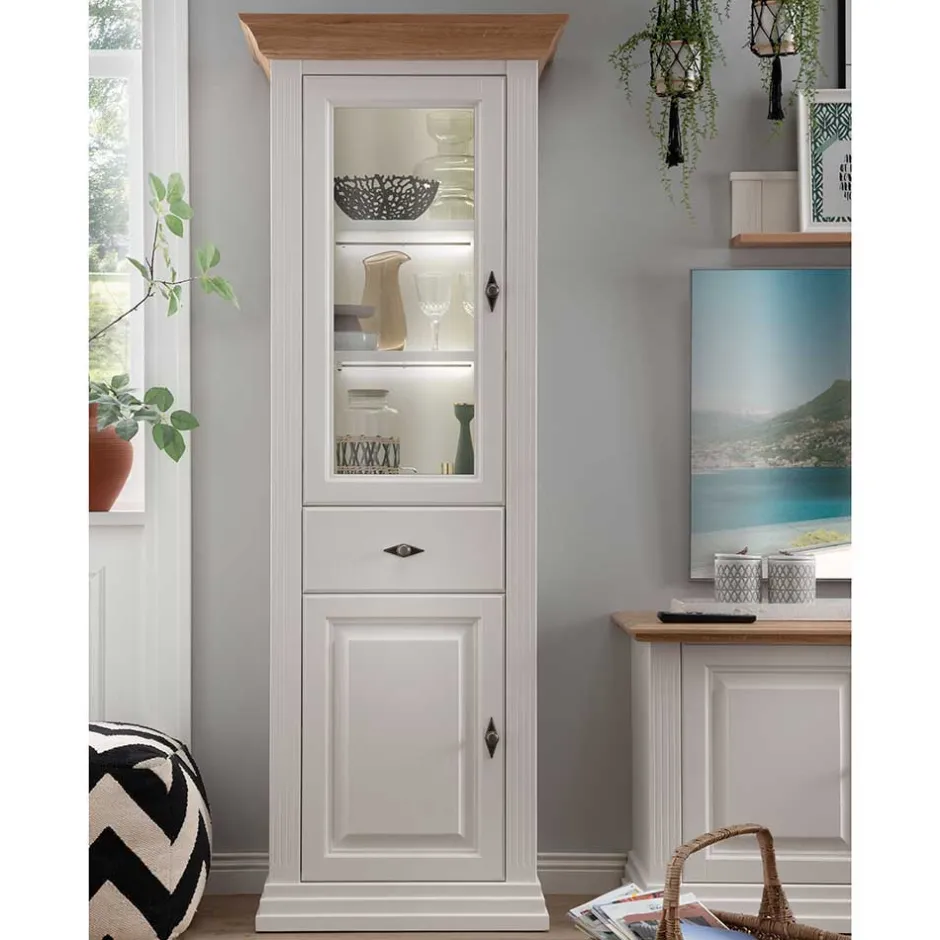 Pharao24 Vitrinenschrank Greeks> Massivholzmöbel|Vitrinenschrank