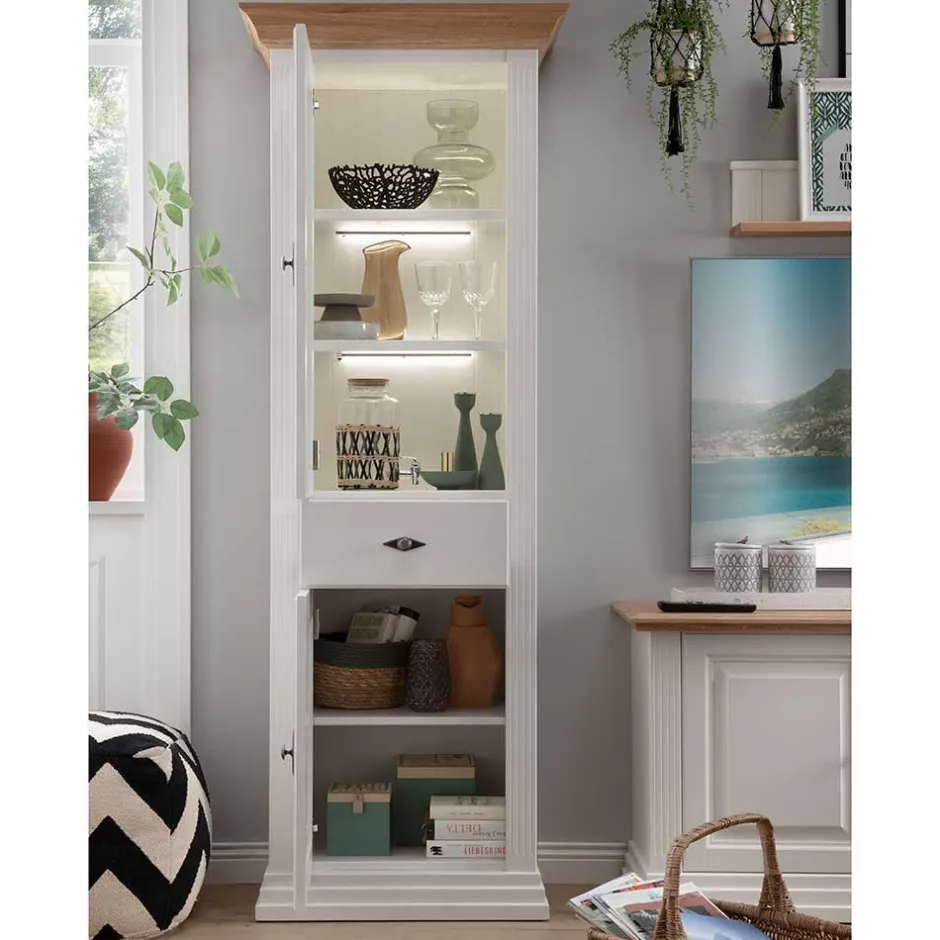 Pharao24 Vitrinenschrank Greeks> Massivholzmöbel|Vitrinenschrank