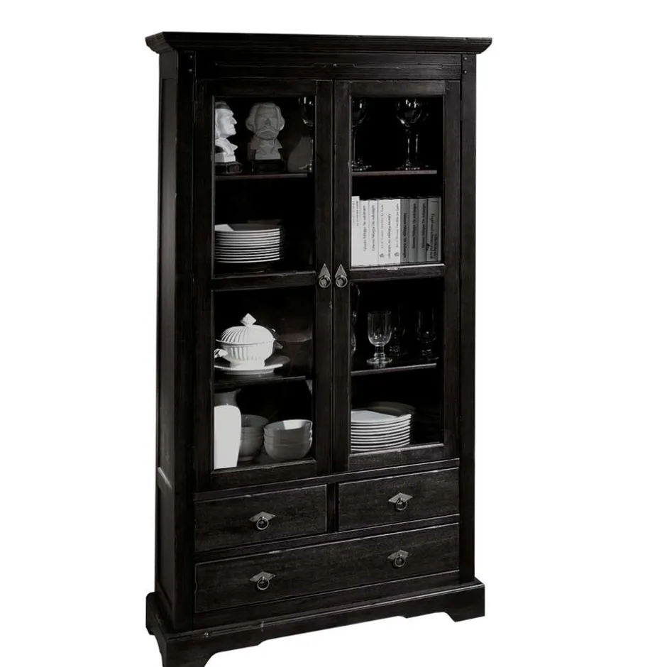 Pharao24 Vitrinenschrank Provence> Vitrinenschrank|Stauraumvitrinen