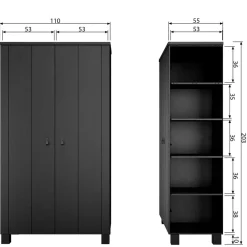 Drehtürenschränke|Massivholz Kleiderschränke*Pharao24 Vollholzschrank Pressiona
