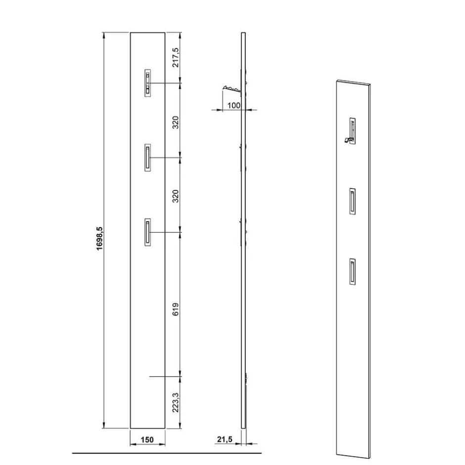 Wandgarderoben|Garderoben Paneele*Pharao24 Wandgarderobenleiste Estranon