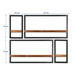 Hängeregale*Pharao24 Wandregal Set rustikal India