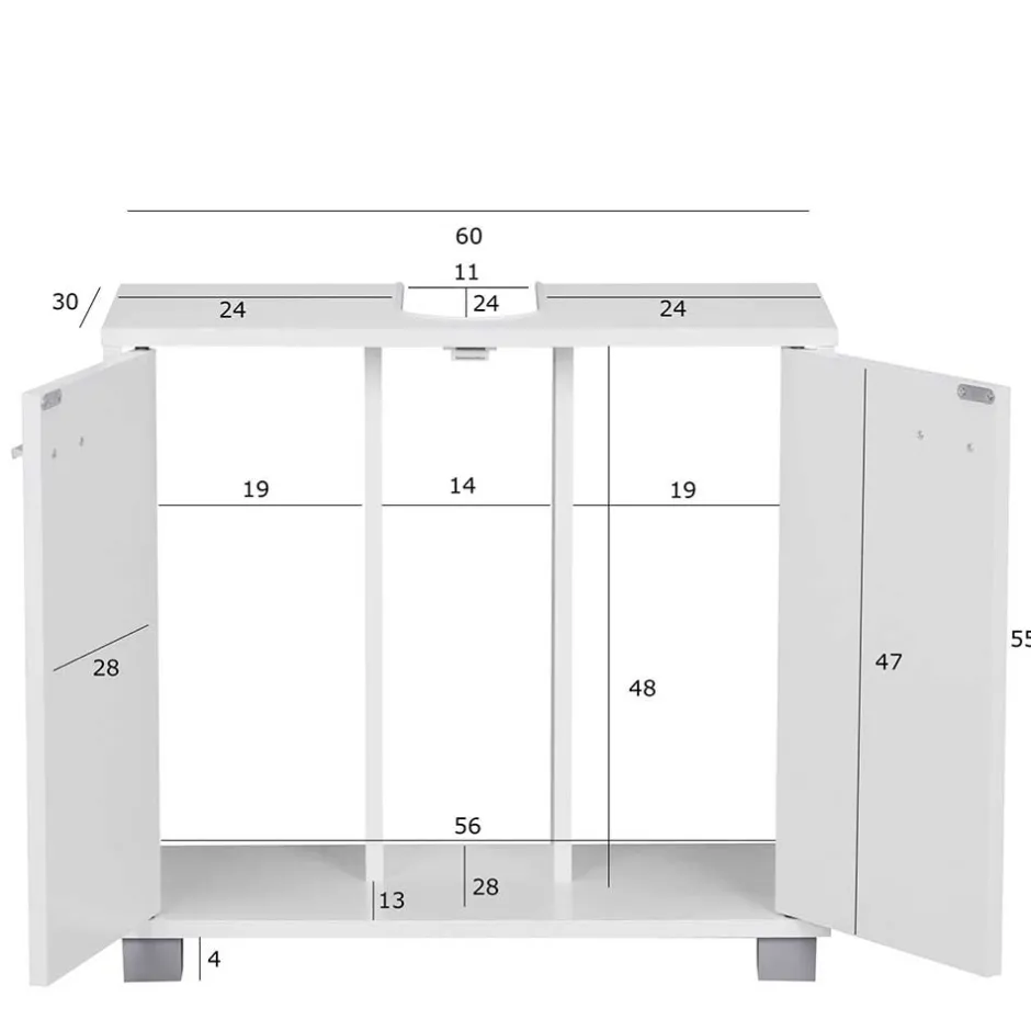 Pharao24 Waschbeckenschrank Salverna> Waschbeckenunterschränke|Bad Unterschränke