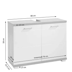 Waschbeckenunterschränke|Bad Unterschränke*Pharao24 Waschbeckenschrank Zirco