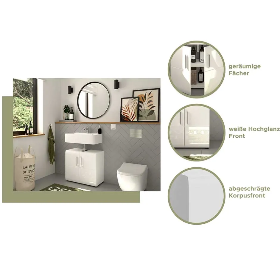 Badezimmerschränke|Waschbeckenunterschränke*Pharao24 Waschbeckenunterschrank Blax