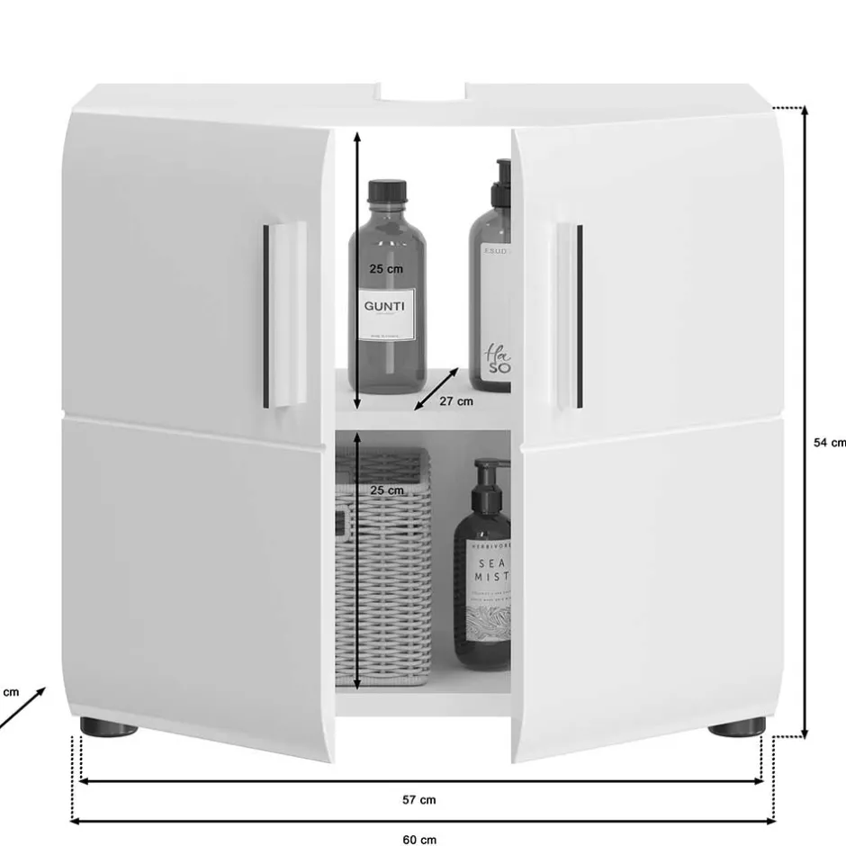 Badezimmerschränke|Waschbeckenunterschränke*Pharao24 Waschbeckenunterschrank Blax
