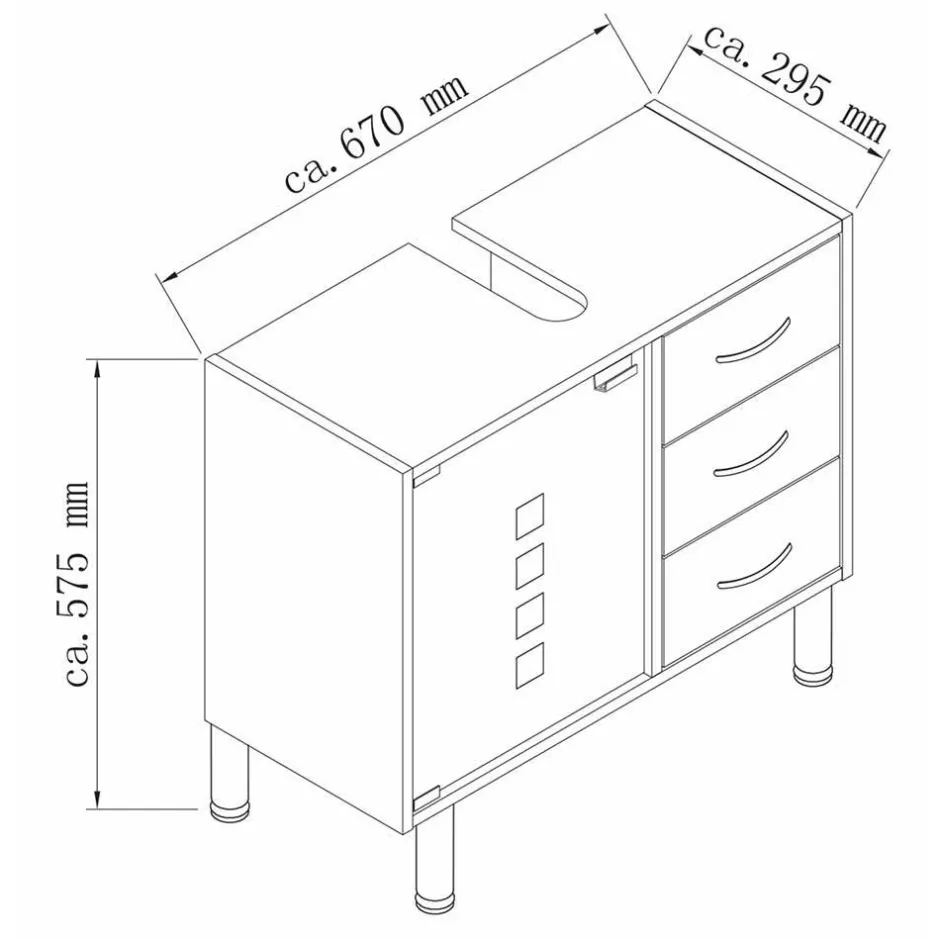 Pharao24 Waschbeckenunterschrank Juffon> Waschbeckenunterschränke|Bad Unterschränke
