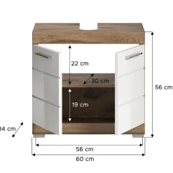 Waschbeckenunterschränke|Bad Unterschränke*Pharao24 Waschbeckenunterschrank Silba