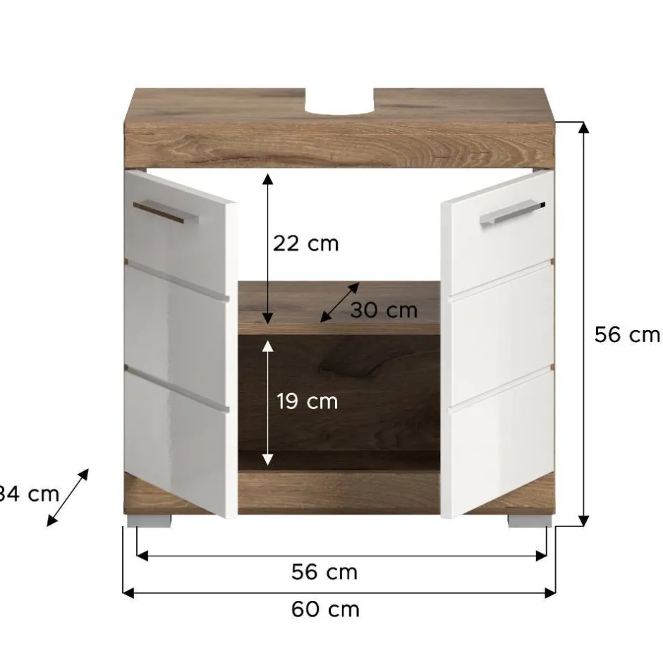 Waschbeckenunterschränke|Bad Unterschränke*Pharao24 Waschbeckenunterschrank Silba