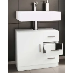 Pharao24 Waschbeckenunterschrank weiß Vimalta> Bad Unterschränke|Badezimmerschränke