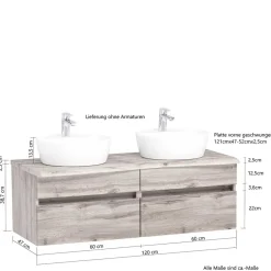 Waschbeckenunterschränke*Pharao24 Waschkommode Kropenia