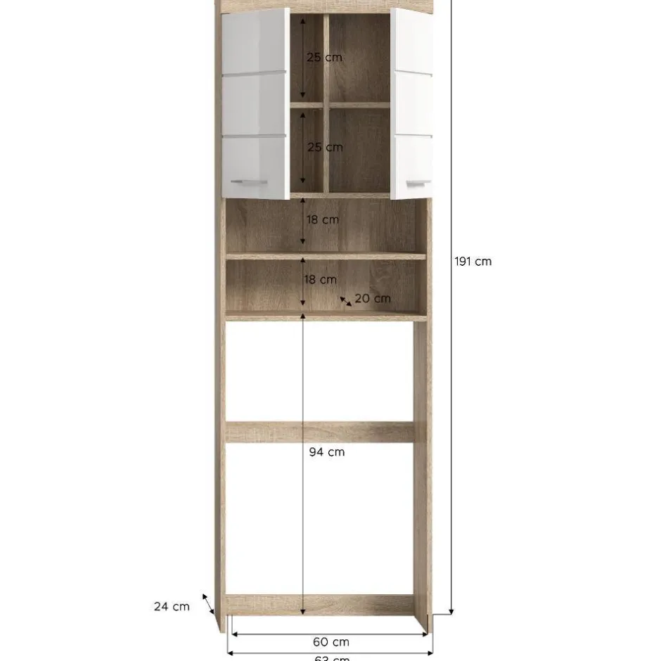 Pharao24 Waschmaschinenschrank Kwesina> Bad Hochschränke