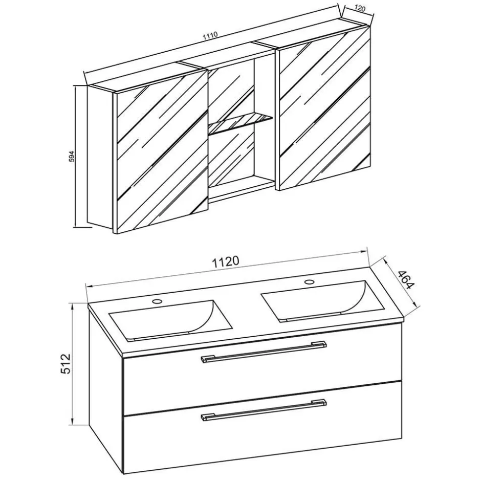 Badmöbel Sets*Pharao24 Waschplatz Set Cardos
