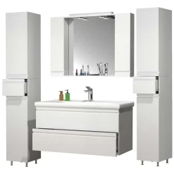 Badmöbel Sets*Pharao24 Waschplatz Set mit Spiegelschrank Valtte