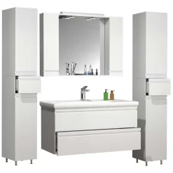 Badmöbel Sets*Pharao24 Waschplatz Set mit Spiegelschrank Valtte