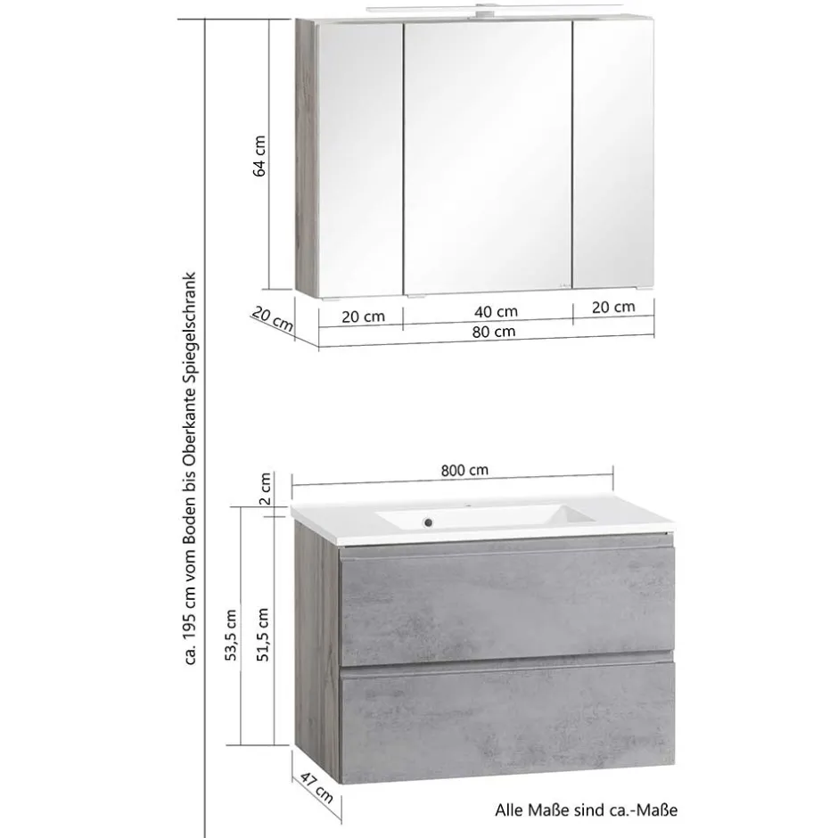 Pharao24 Waschplatz Set modern Fregato> Badmöbel Sets
