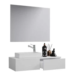 Badmöbel Sets*Pharao24 Waschplatz Set modern weiß Sevila