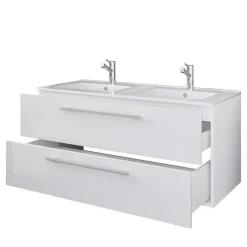 Badmöbel Sets*Pharao24 Waschplatz Set weiß 2 Personen Dango