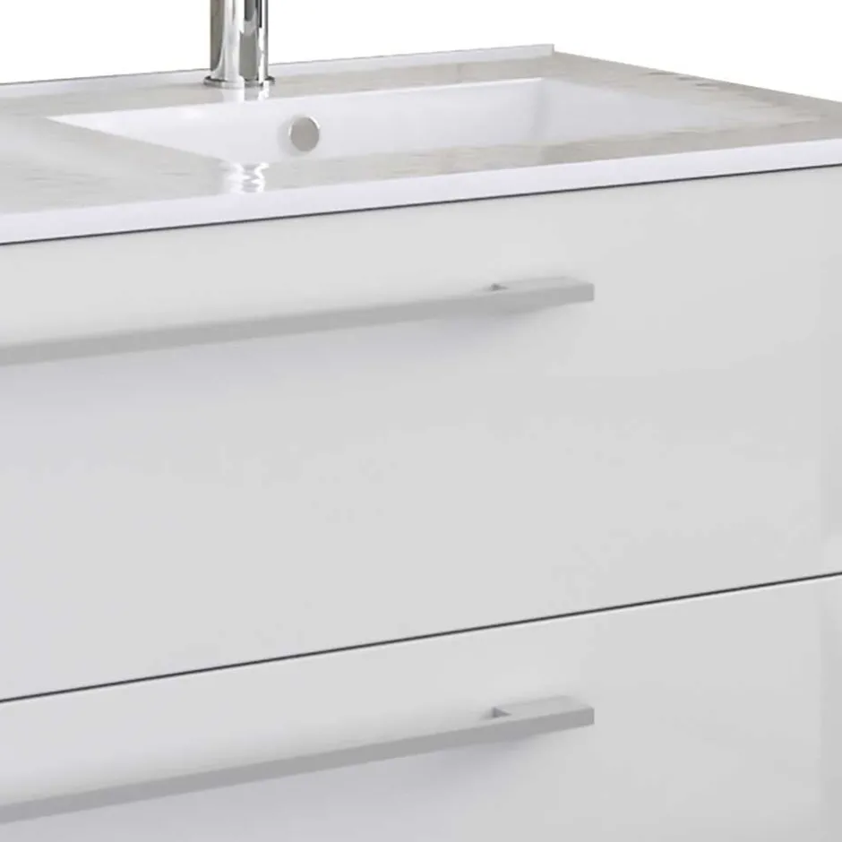 Badmöbel Sets*Pharao24 Waschplatz Set weiß 2 Personen Dango