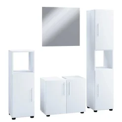 Badmöbel Sets*Pharao24 Waschplatz Set weiß modern Eli