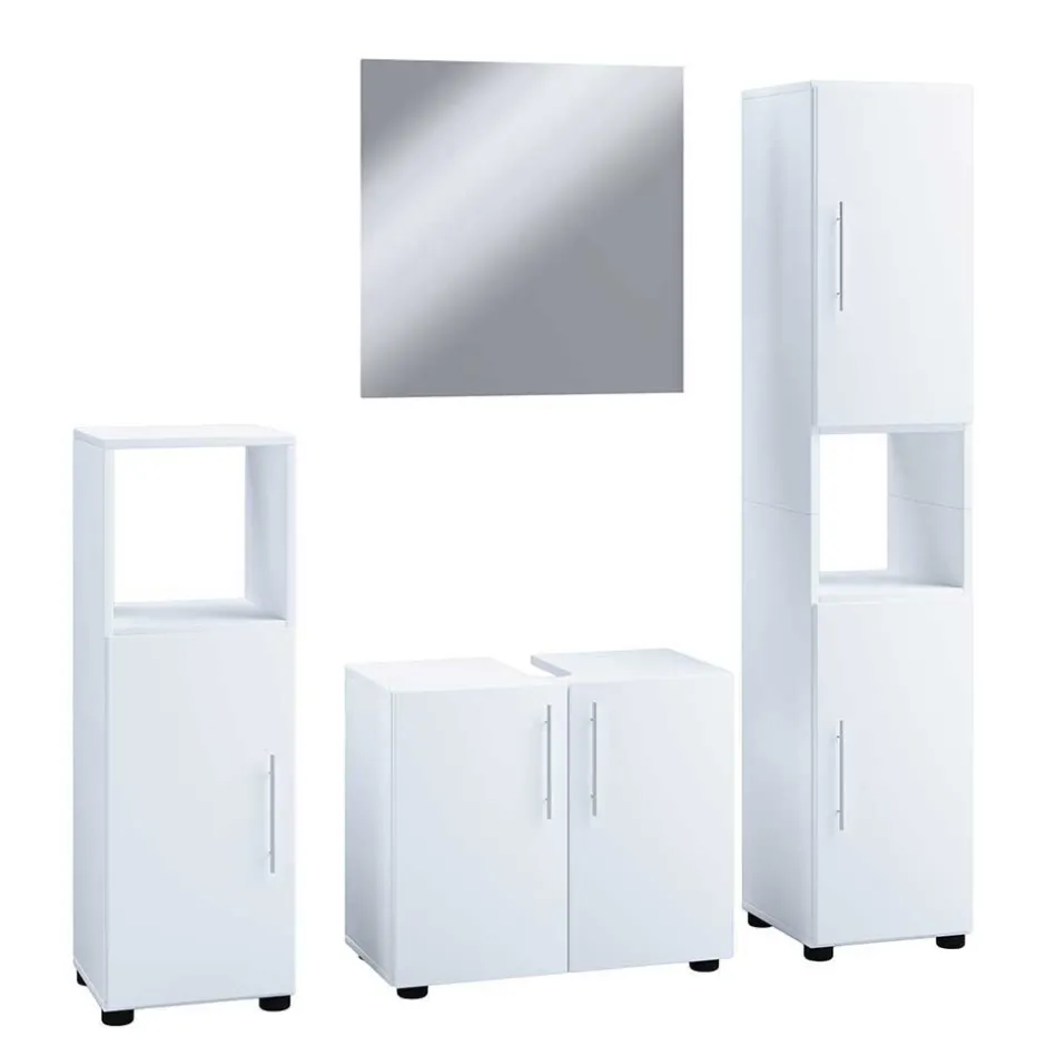 Badmöbel Sets*Pharao24 Waschplatz Set weiß modern Eli