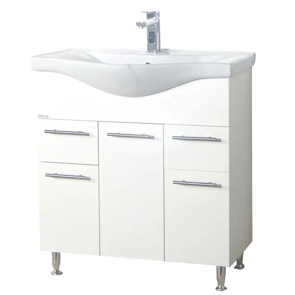 Badmöbel Sets*Pharao24 Waschplatz Set weiß Pididos