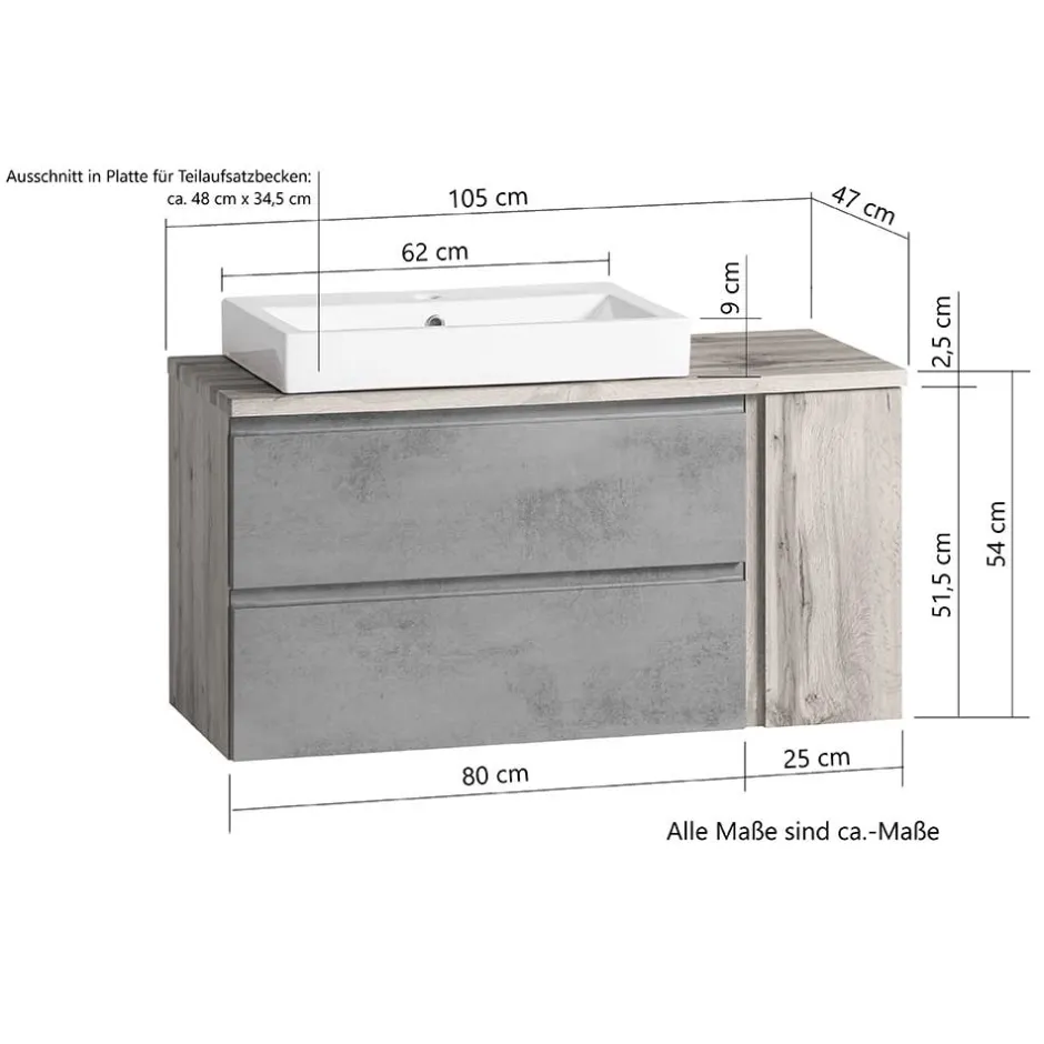 Waschbeckenunterschränke*Pharao24 Waschtisch Lactona