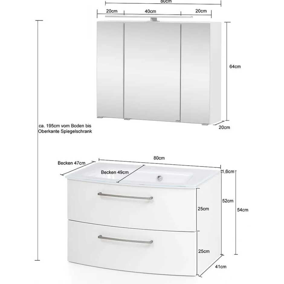 Pharao24 Waschtisch Set Donyan> Badmöbel Sets