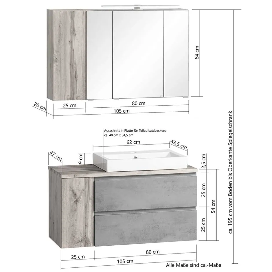 Badmöbel Sets*Pharao24 Waschtisch Set Tagma
