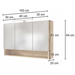 Pharao24 Waschtisch und LED Spiegelschrank Dolveran><noscript><img width=