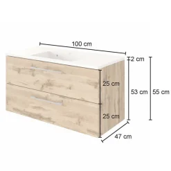 Pharao24 Waschtisch und LED Spiegelschrank Dolveran><noscript><img width=