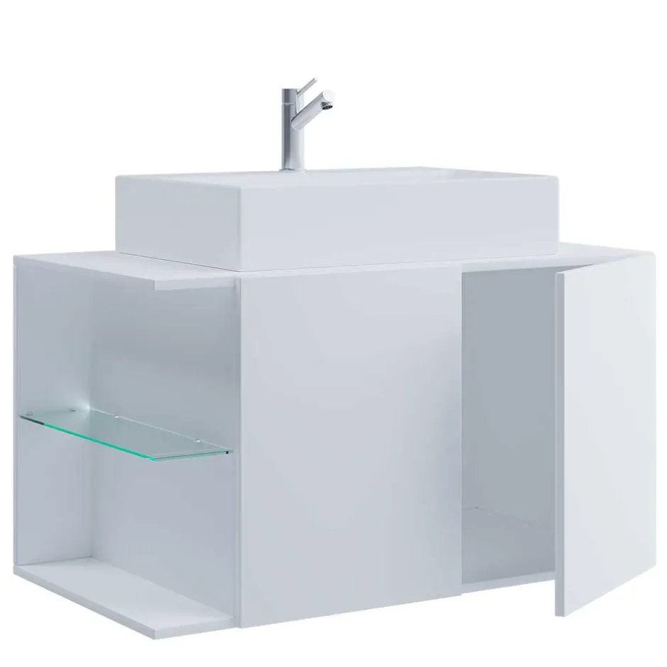 Pharao24 Waschtischschrank mit Becken Pseidoca> Waschbeckenunterschränke|Bad Unterschränke