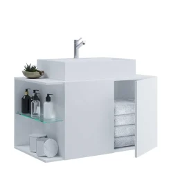 Pharao24 Waschtischschrank mit Becken Pseidoca> Waschbeckenunterschränke|Bad Unterschränke