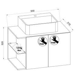 Pharao24 Waschtischschrank mit Becken Pseidoca><noscript><img width=