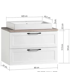 Waschbeckenunterschränke|Bad Unterschränke*Pharao24 Waschtischunterschrank mit Becken Matss