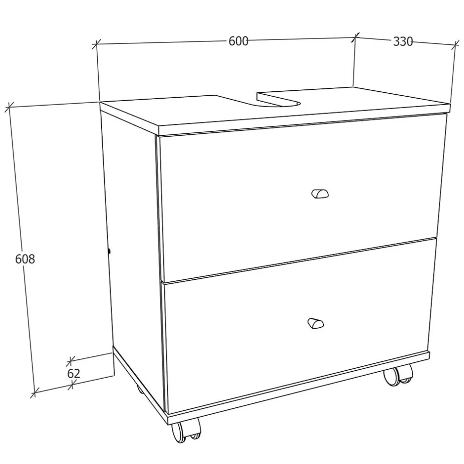 Pharao24 Waschtischunterschrank Osmin> Waschbeckenunterschränke|Bad Unterschränke