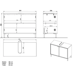 Badezimmerschränke|Waschbeckenunterschränke*Pharao24 Waschtischunterschrank Ronny