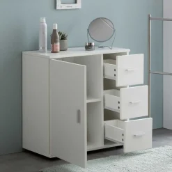 Bad Unterschränke|Badezimmerschränke*Pharao24 Weiße Badkommode Salverna