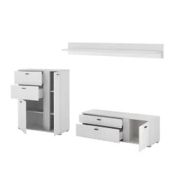 Pharao24 Weiße Design Wohnwand Constantin> Moderne Wohnwände|Wohnwand 250 Cm