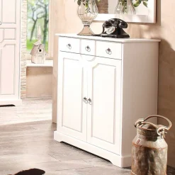Wohnzimmerkommoden|Küchenkommode*Pharao24 Weiße Dielen Kommode Xisin