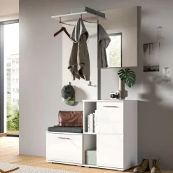 Pharao24 Weiße Dieleneinrichtung Ampiano> Garderobensets