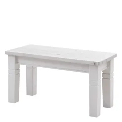 Pharao24 Weiße Massivholz Bank Kalimba> Küchenbank|Holzbänke