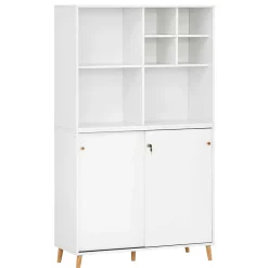 Büroschränke|Aktenschränke*Pharao24 Weißer Aktenordnerschrank Palencial