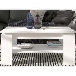 Couchtische*Pharao24 Weißer Couchtisch Sanduro