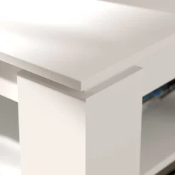 Couchtische*Pharao24 Weißer Couchtisch Sanduro