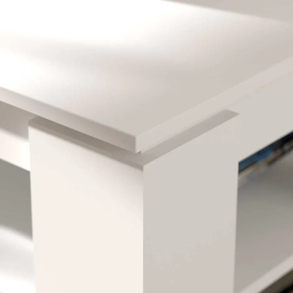 Couchtische*Pharao24 Weißer Couchtisch Sanduro