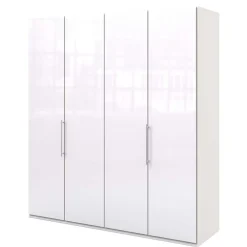 Jugendkleiderschrank*Pharao24 Weißer Falttürenschrank Grinzia