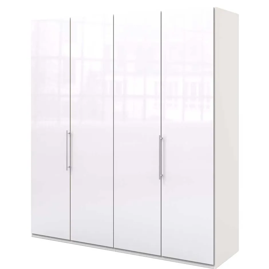 Jugendkleiderschrank*Pharao24 Weißer Falttürenschrank Grinzia